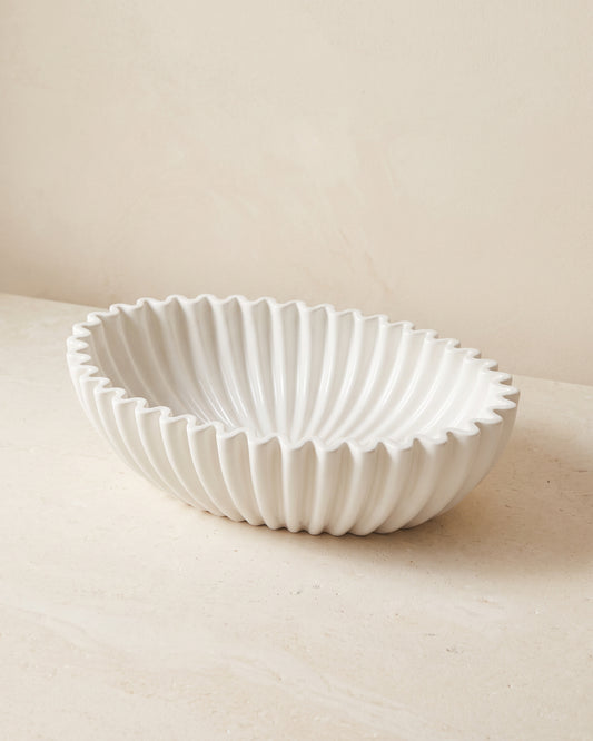 Floré – Ovale Decoratieve Schaal Wit