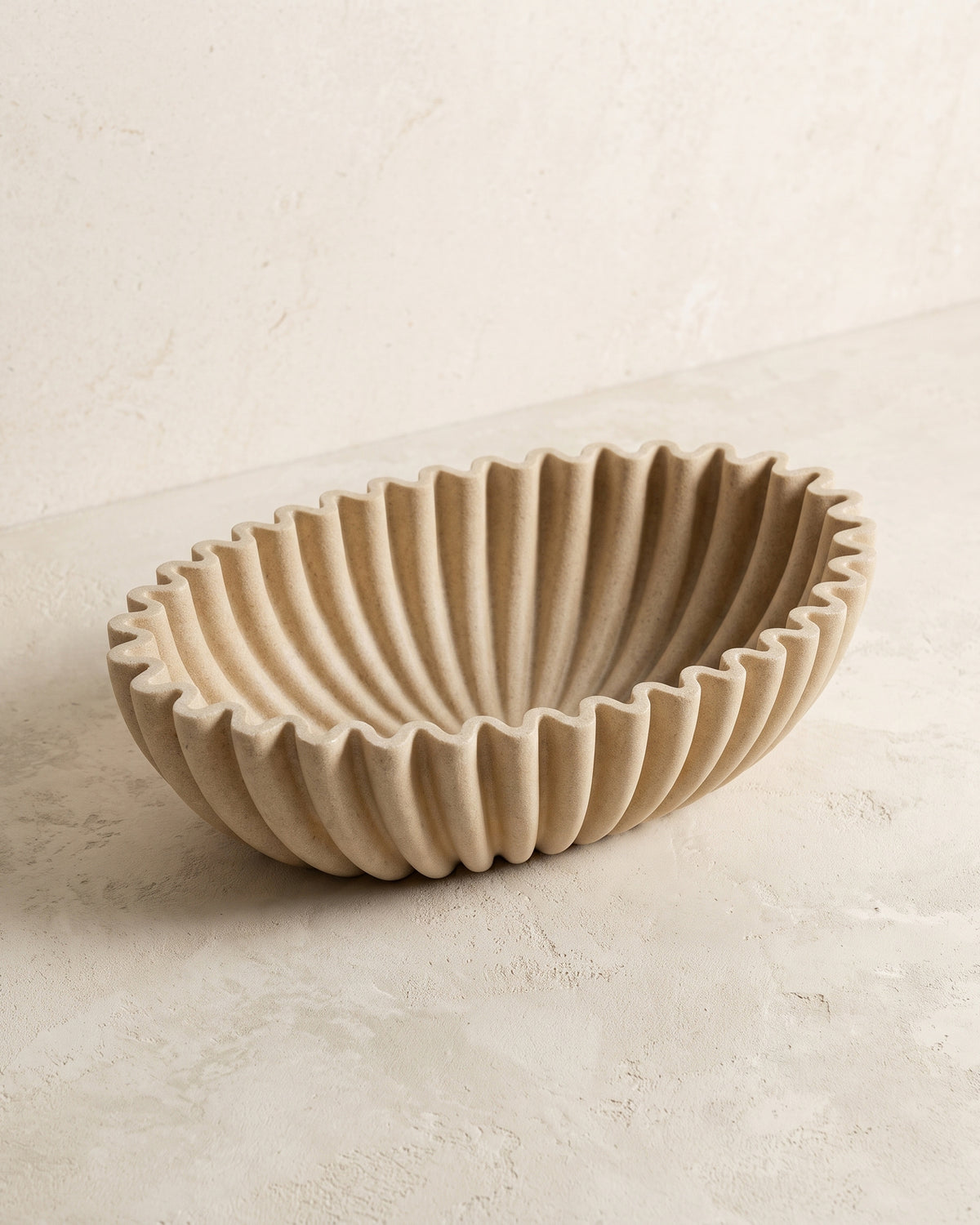 Floré – Ovale Decoratieve Schaal Beige