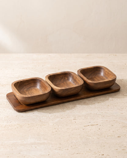 Elore Akazien-Snackset quadratisch 3-teilig