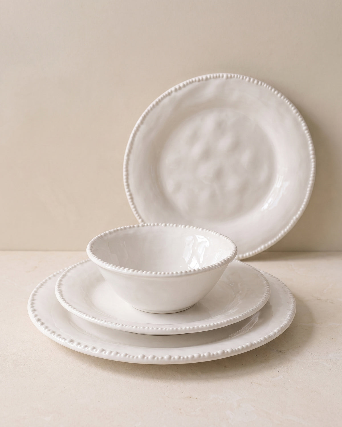 Pearly Geschirrset 24-teilig für 6 Personen – Weiß