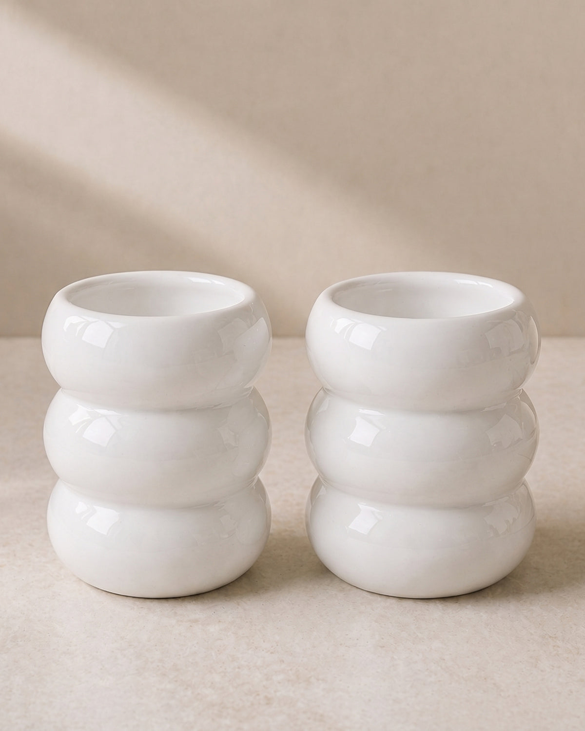 Wave Bubble Becher - Weiß - 2 Stück - 400ml