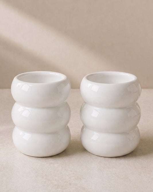 Wave Bubble Becher - Weiß - 2 Stück - 400ml