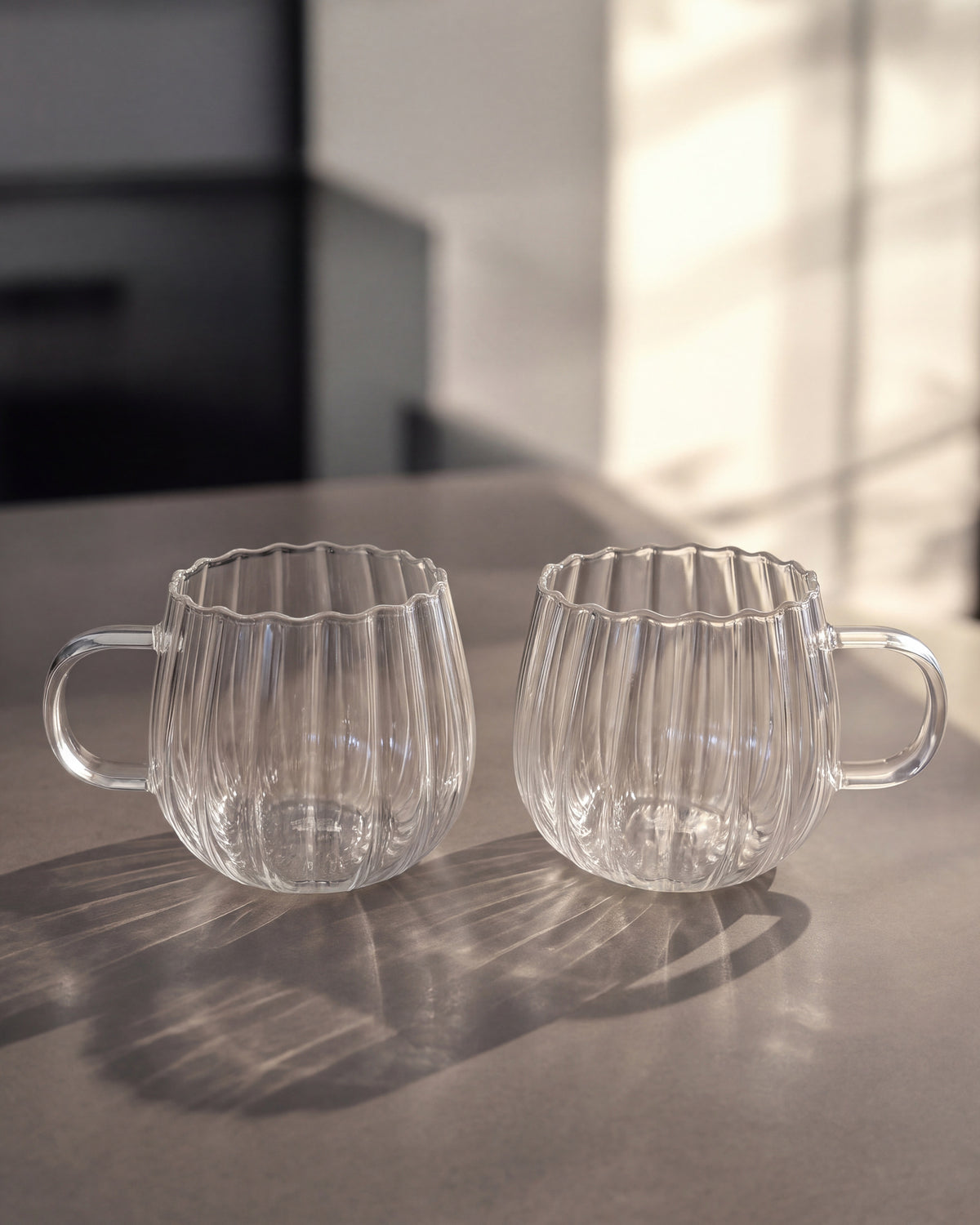 Stripe Ripple balkabağı camlar | 2 adet