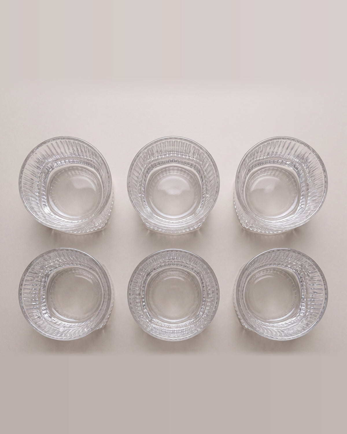 Diamantklares Streifenglas | 6 Stück