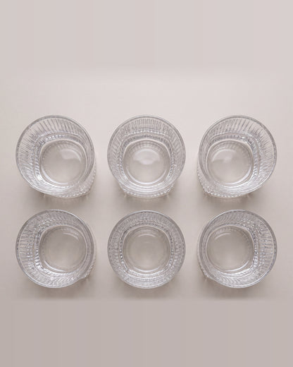 Diamantklares Streifenglas | 6 Stück