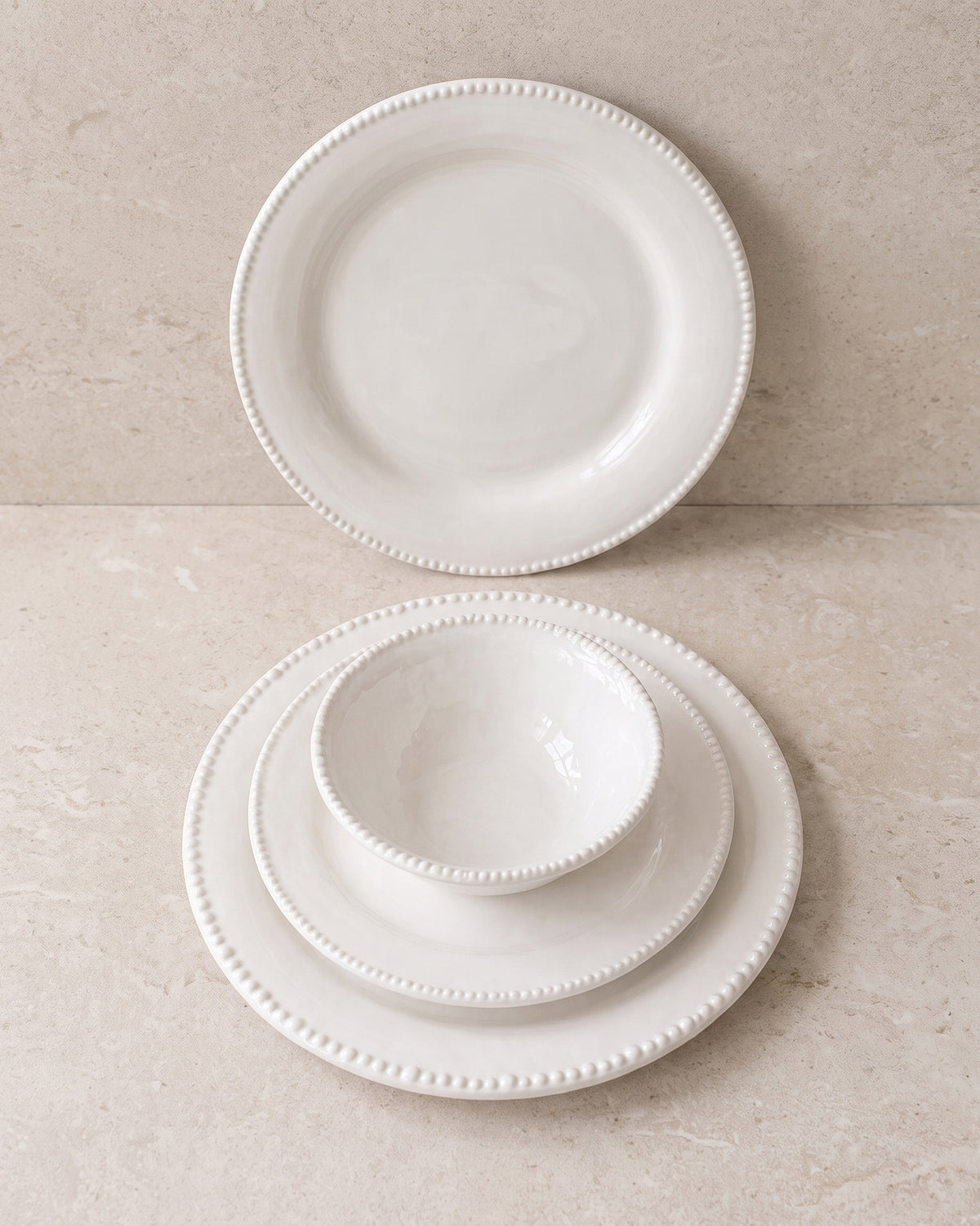 Pearly Geschirrset 24-teilig für 6 Personen – Weiß