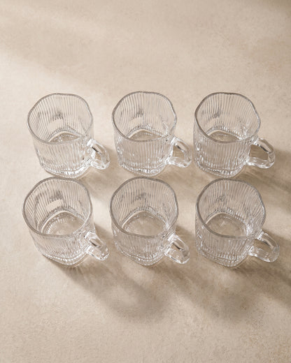 Diamond Clear Lines - Becher Glas - 6 Stück