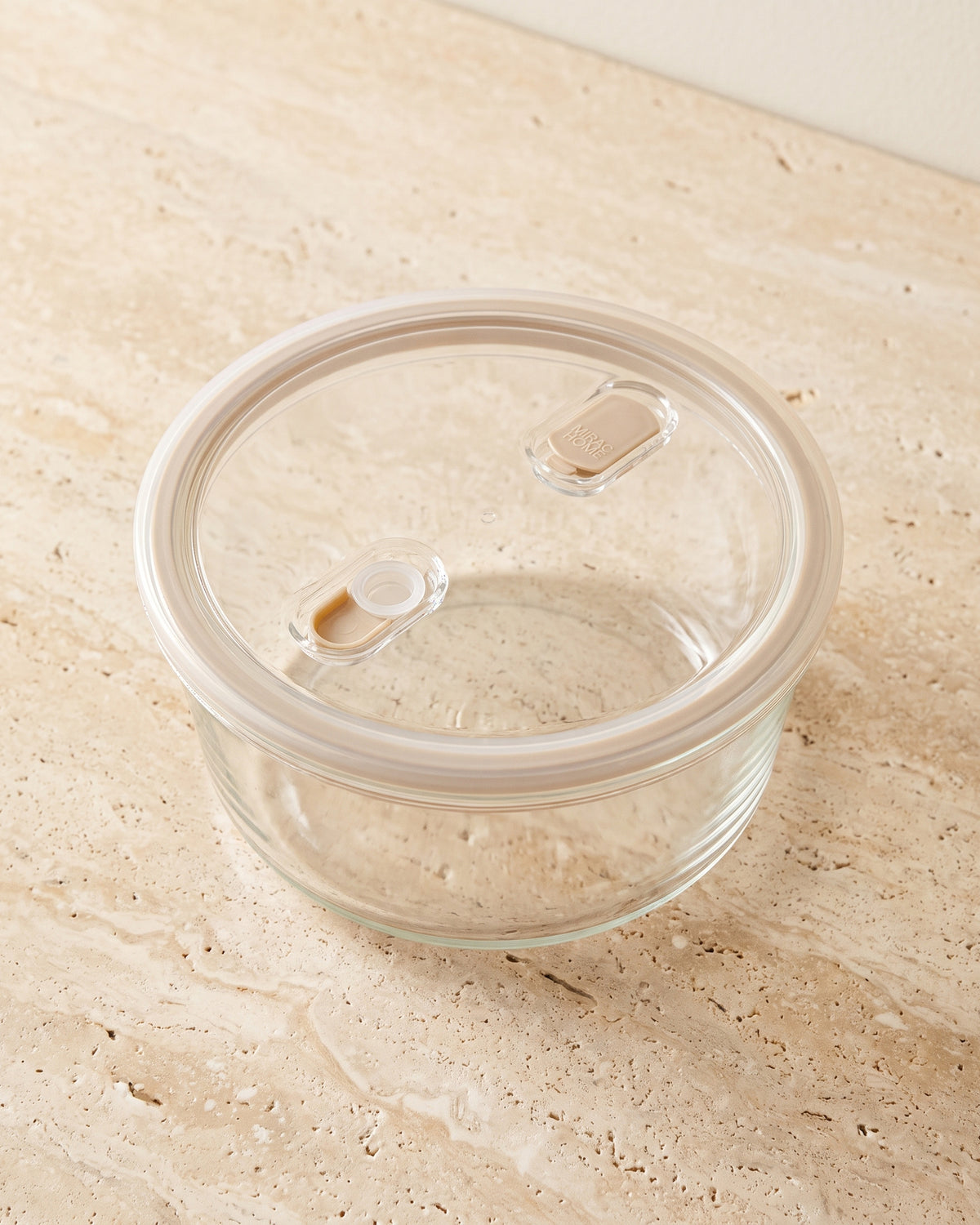 Frischhaltedose rund | 1650ml | Beige-transparent