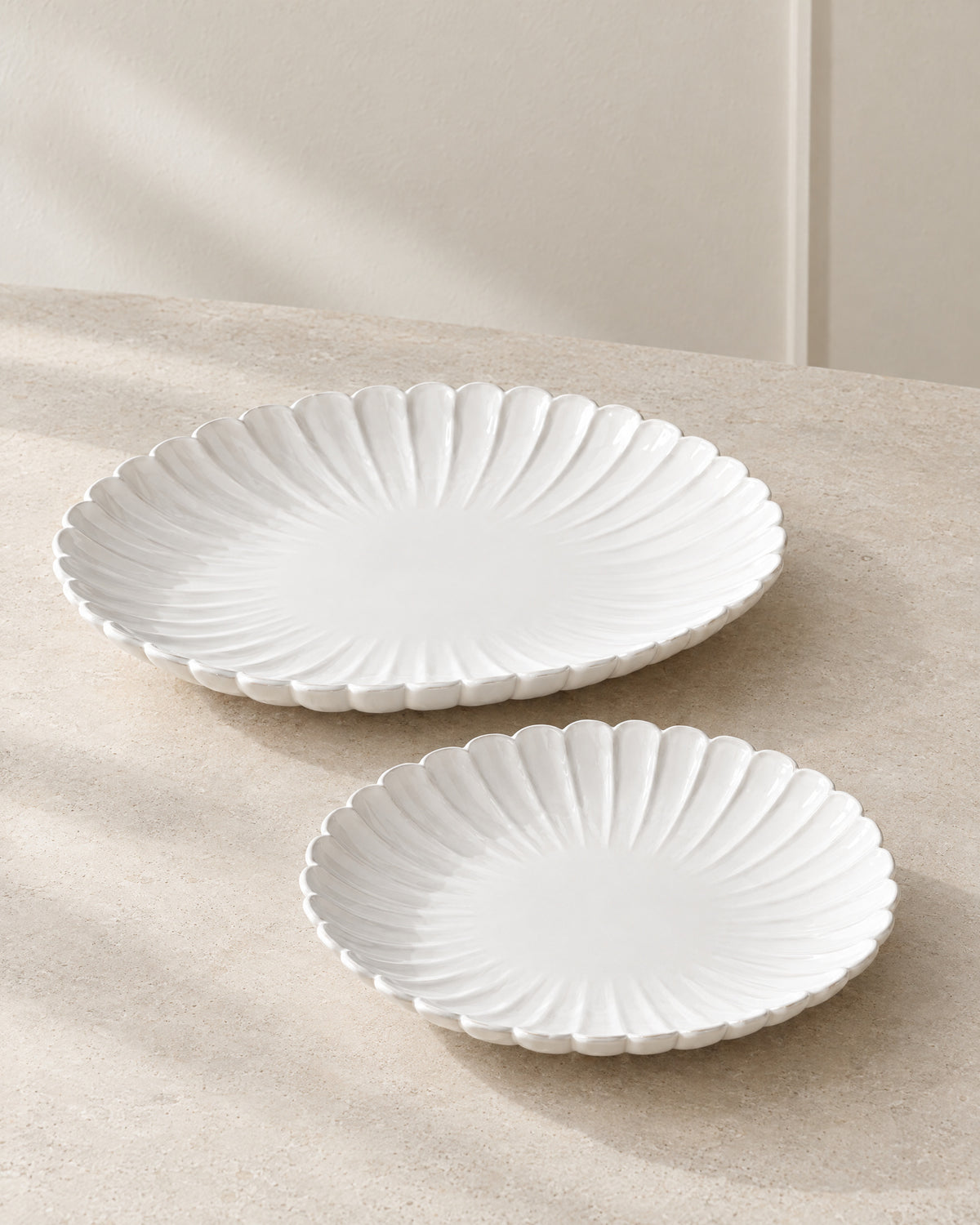 Bloomy Lotus Servierschale oval | 2 Stück | 30-36 cm