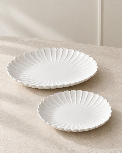 Bloomy Lotus Servierschale oval | 2 Stück | 30-36 cm