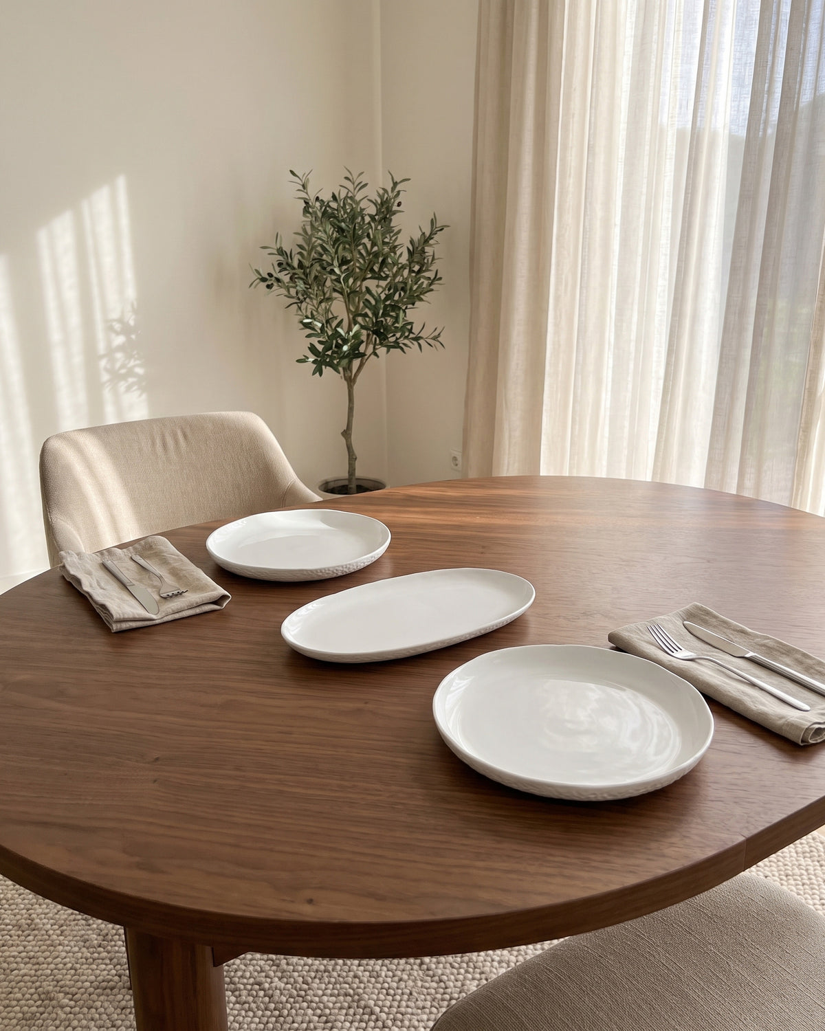 Barles Stone Essgruppe | weiß-taupe | 6 Personen