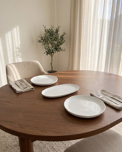 Barles Stone Essgruppe | weiß-taupe | 6 Personen
