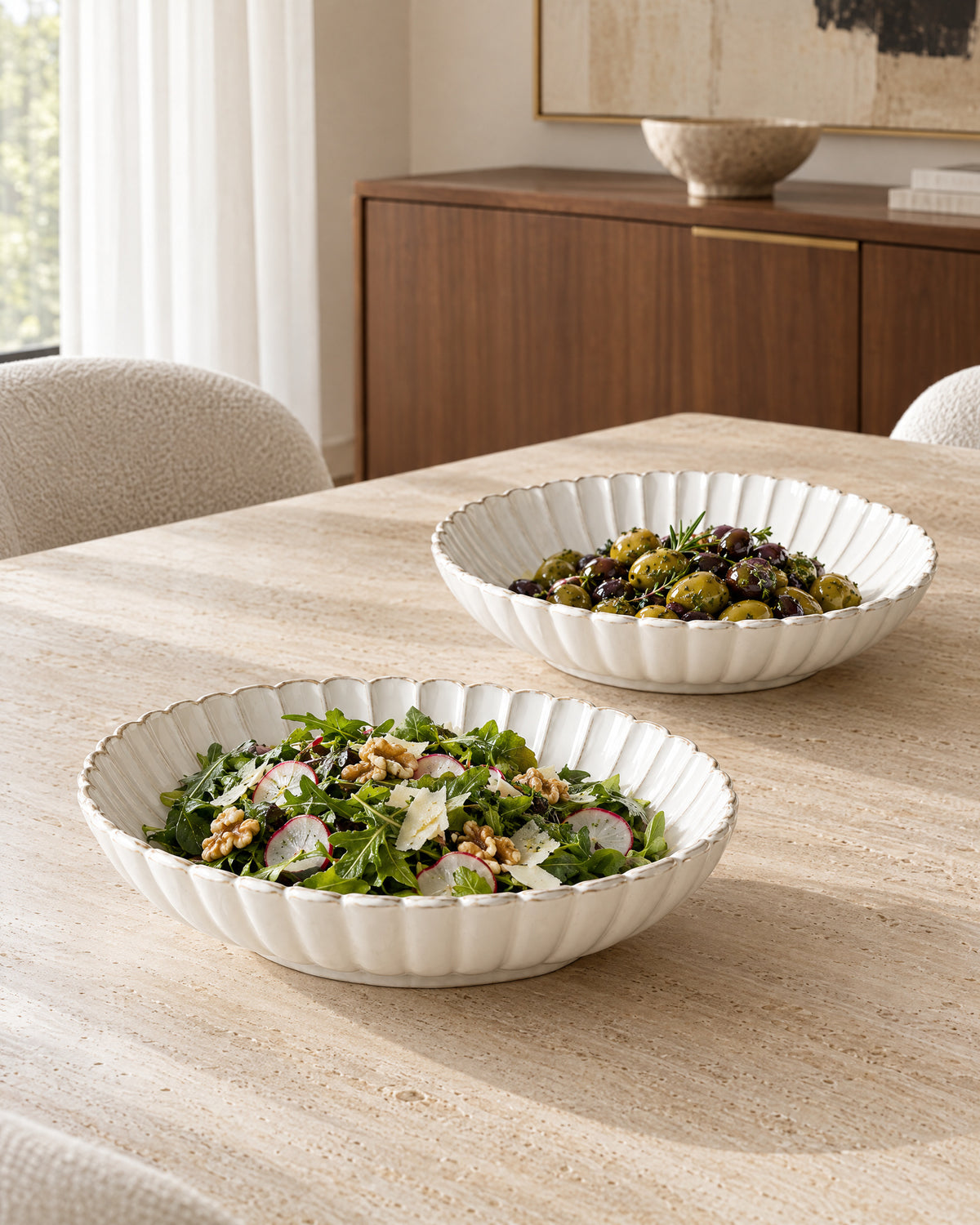 Bloomy Lotus Oval Servis Tabağı | 2 Adet | 23 cm