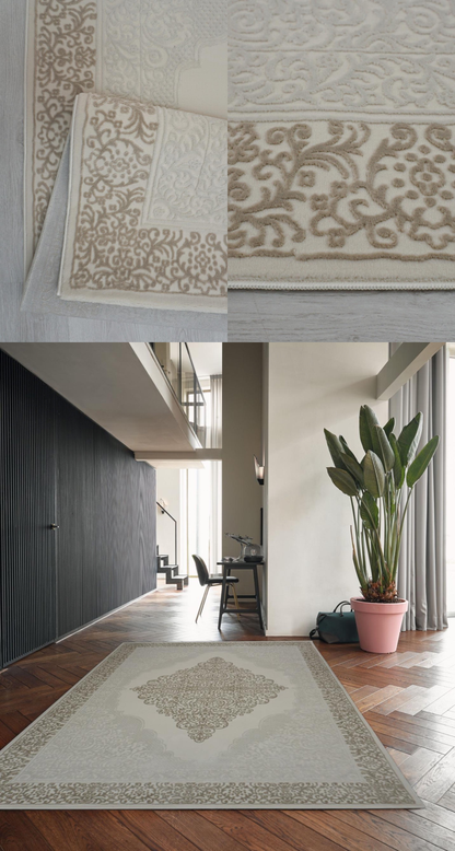 Zafiran Hellbraun Beige Teppich