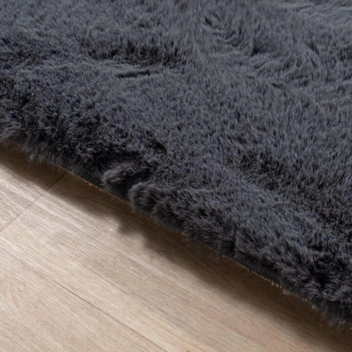 Flauschiger Teppich Anthrazit