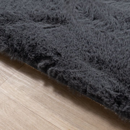 Flauschiger Teppich Anthrazit