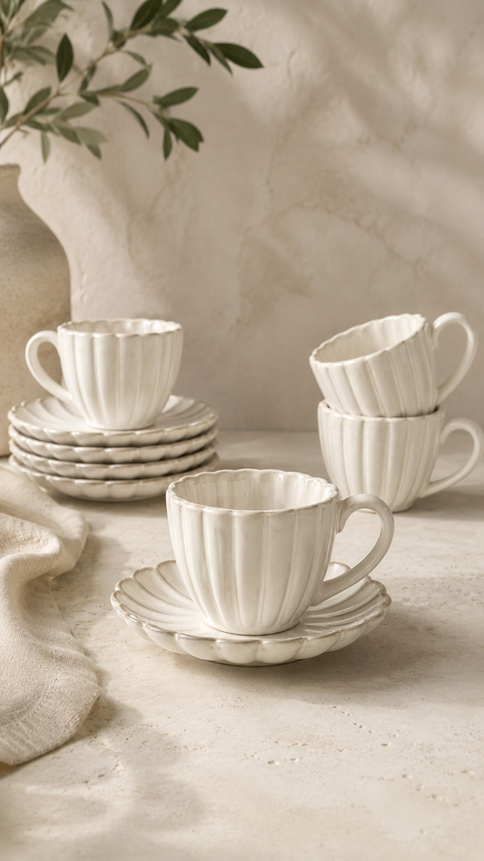 Bloomy 6 Kişilik 12 Parça Espresso Fincan Takımı | 75 ml