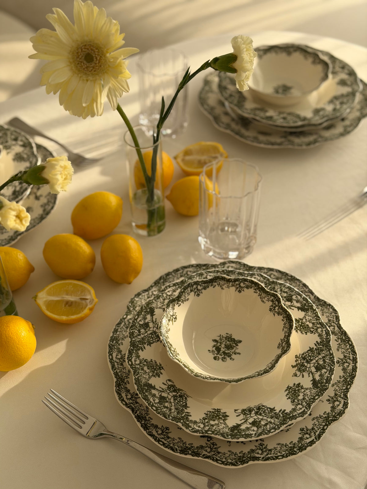 Vintage - Yemek Takımı - 25 Parça - Yeşil