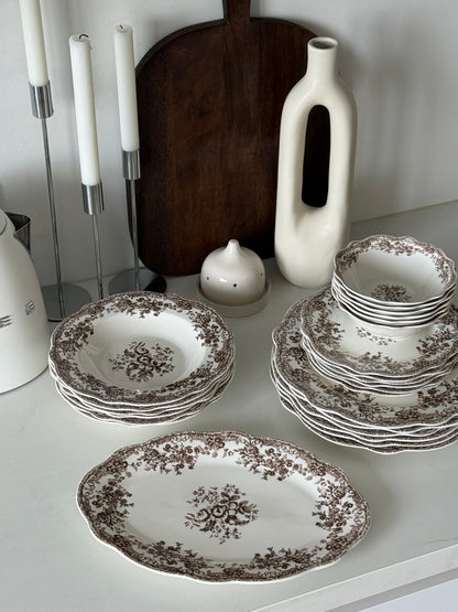 Vintage - Geschirrset - 25-teilig - Taupe