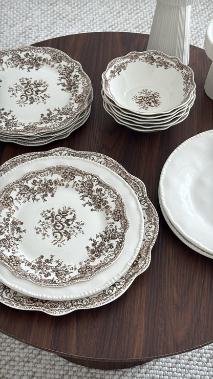 Vintage - Geschirrset - 25-teilig - Taupe