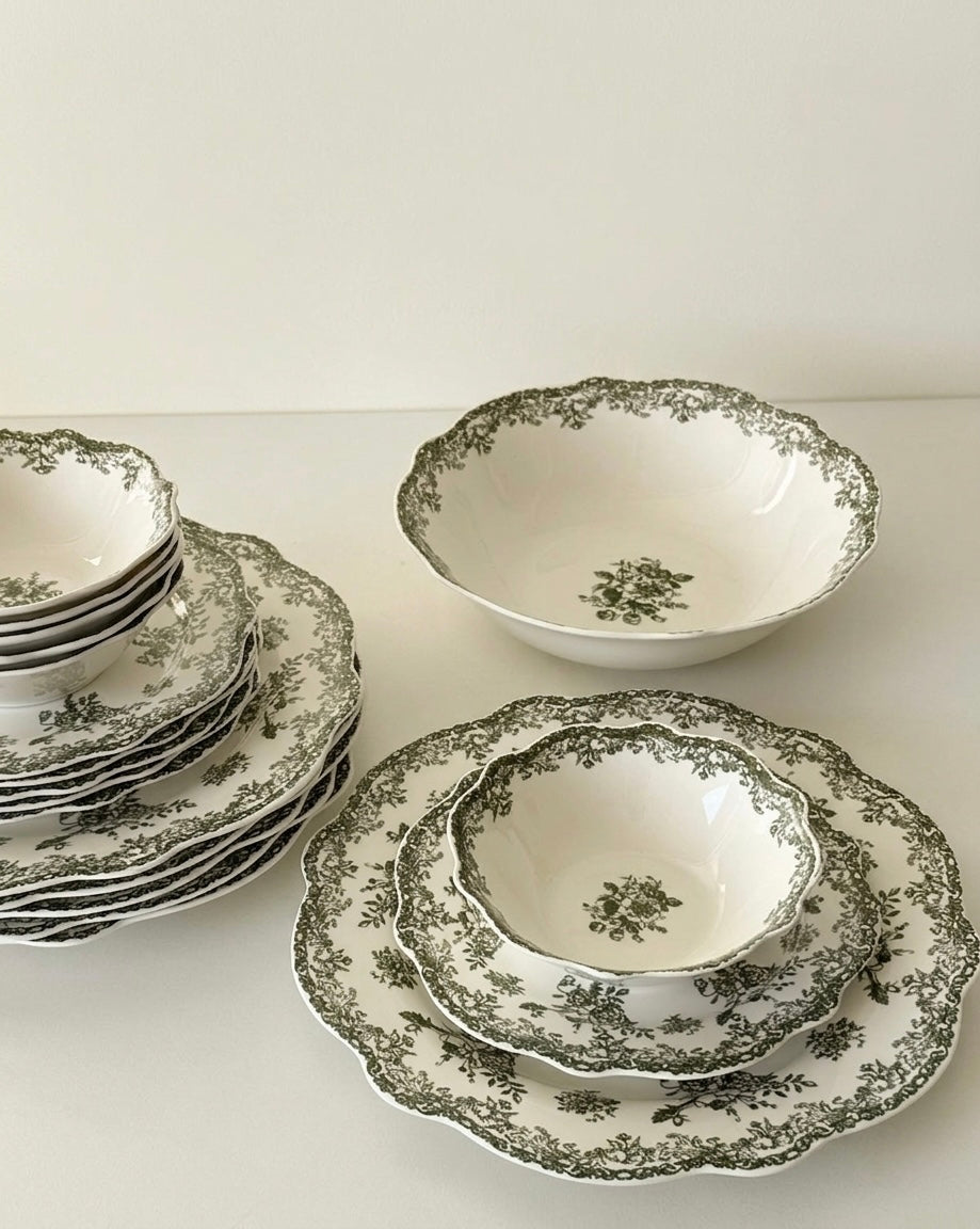 Vintage - Yemek Takımı - 25 Parça - Yeşil