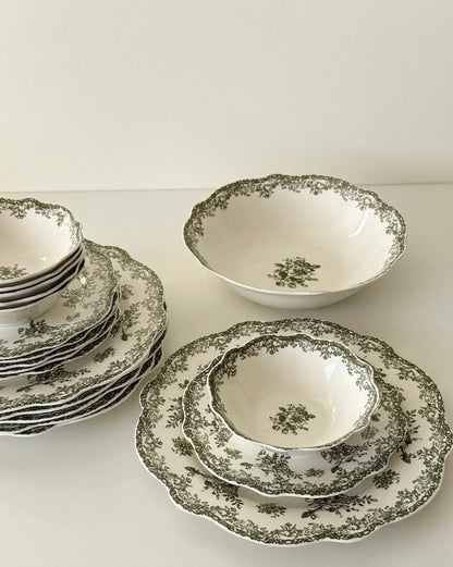 Vintage - Yemek Takımı - 25 Parça - Yeşil